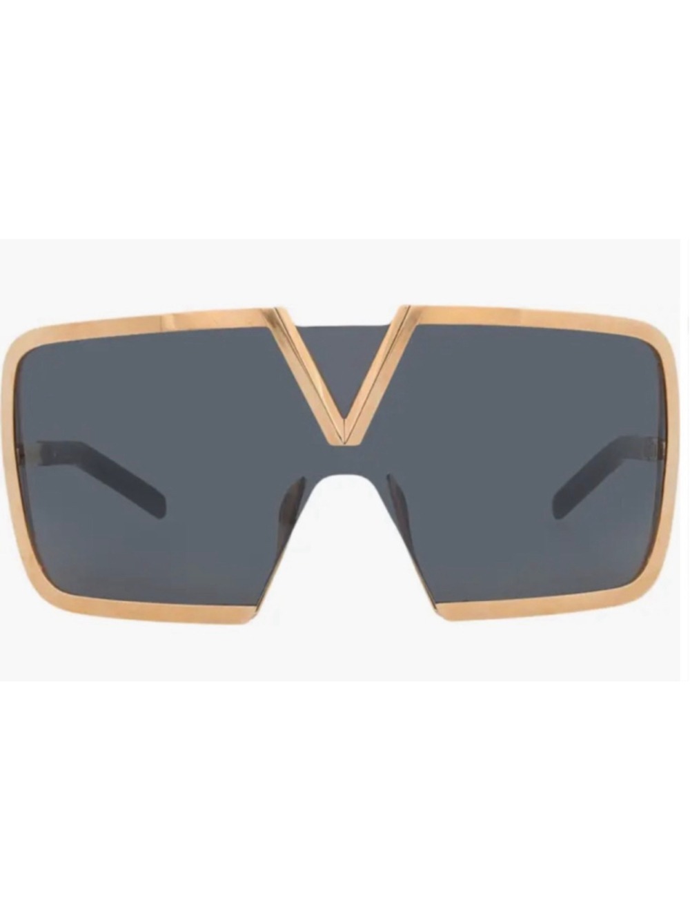 NWOT Men's Valentino Garavani Gold Shield Sunglasses